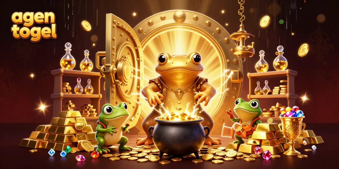 Mengunduh keberuntungan dengan agen togel melalui ilustrasi magis alkemis yang menciptakan koin emas.