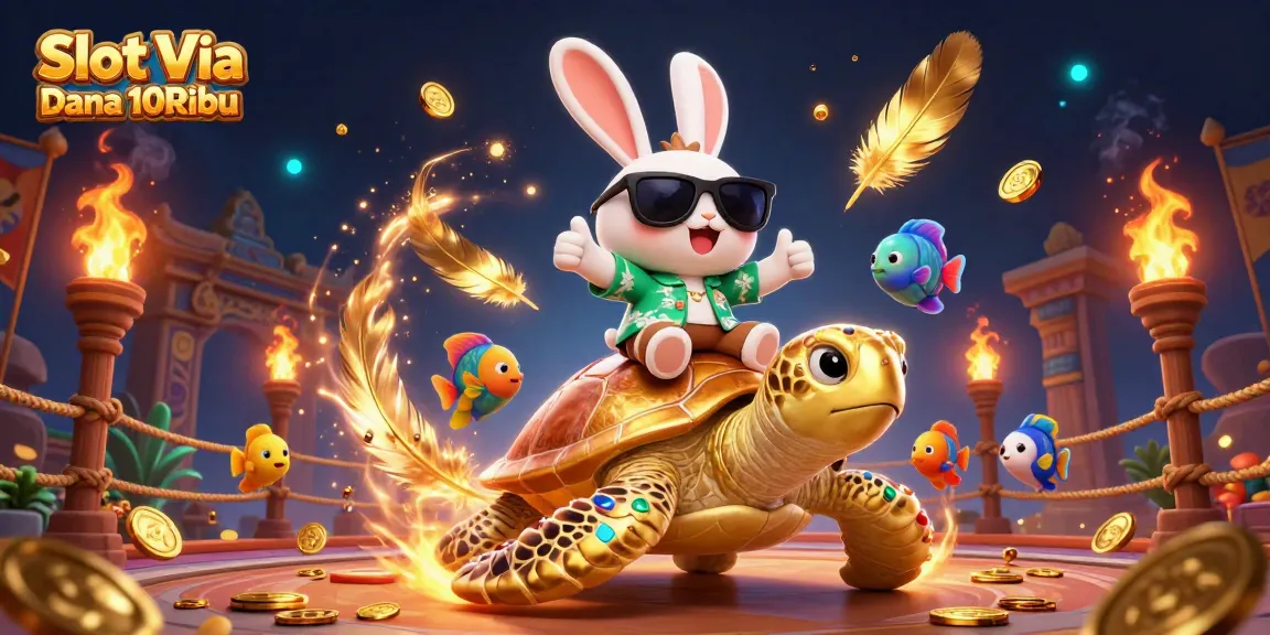 Slot Via Dana 10Ribu meriahkan permainan dengan kelinci beruntung dan kura-kura emas.