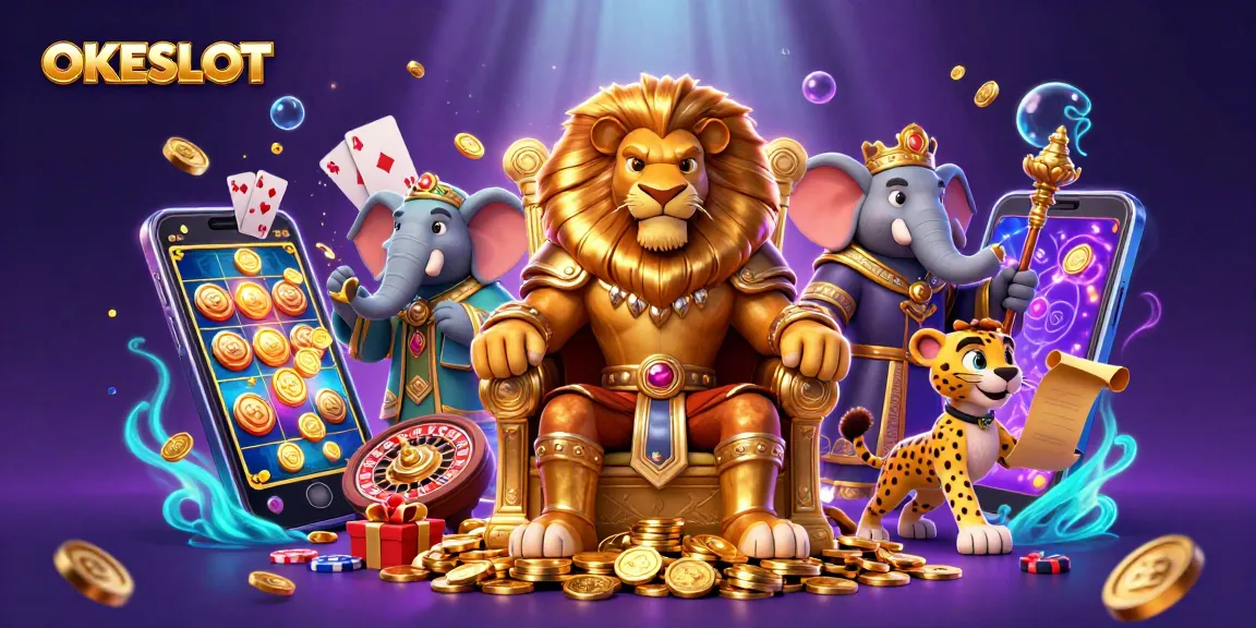 Menangkan jackpot dengan OKESLOT dalam suasana kasino penuh warna dan imersif.