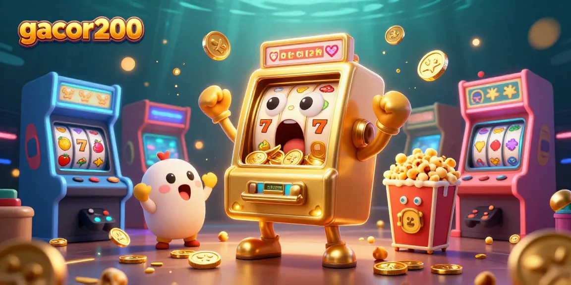 Gacor200 menghidupkan jackpot dengan mesin slot emas yang bersorak di tengah festival permainan kasino.