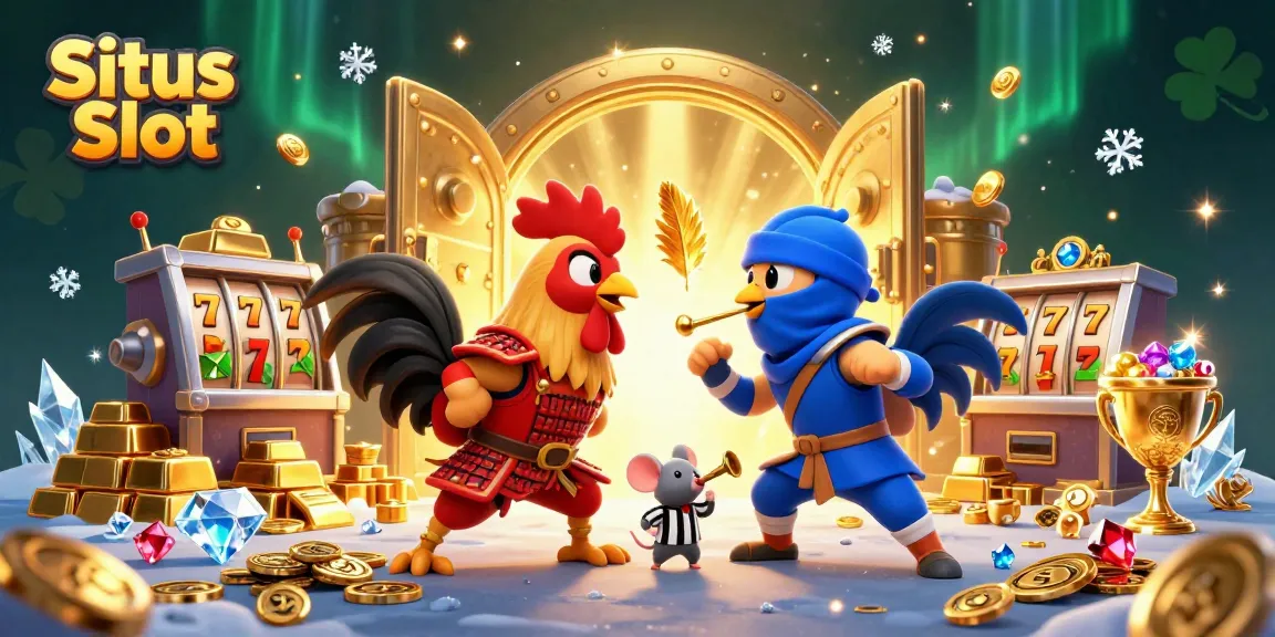 Engage with Situs Slot to witness the epic battle between roosters in a casino-themed showdown!