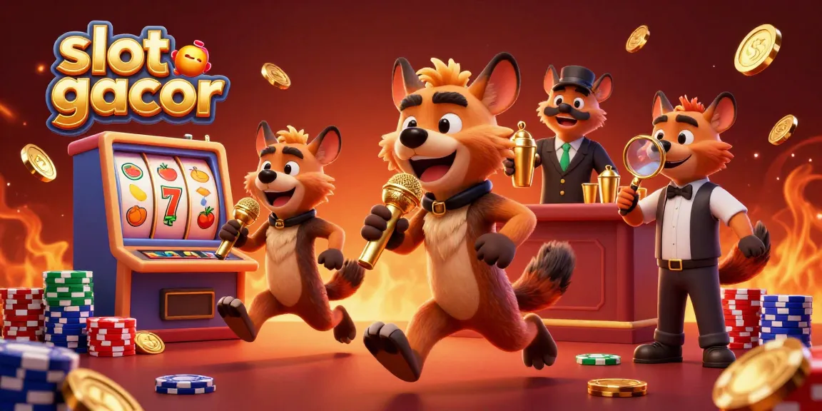 Rasakan slot gacor saat hyena lucu menghibur di klub kasino dengan mesin slot berwarna.