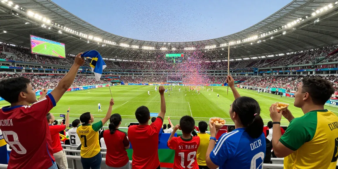 Suasana penuh semangat dengan penggemar di stadion saat menyaksikan jadwal Piala Dunia 2026.