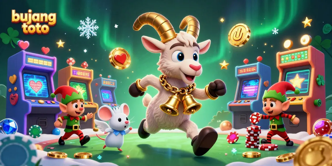 Gambar bujang toto menampilkan Krampus bertema kasino, mouse malaikat, dan gremlin nakal yang mencuri chip poker.