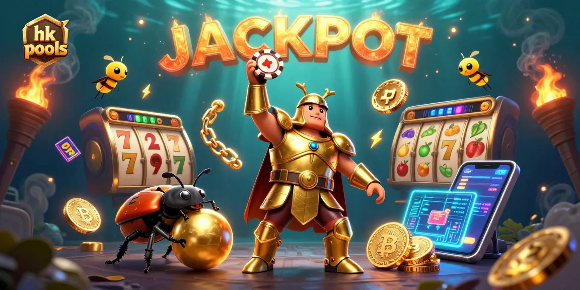 Menggali kemenangan di hk pools dengan simbol jackpot yang memukau dan pemenang yang bergembira.